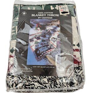 Chatham Blanket Throw Cotton Jacquard Woven Christmas Winter 50 x 60 NIP